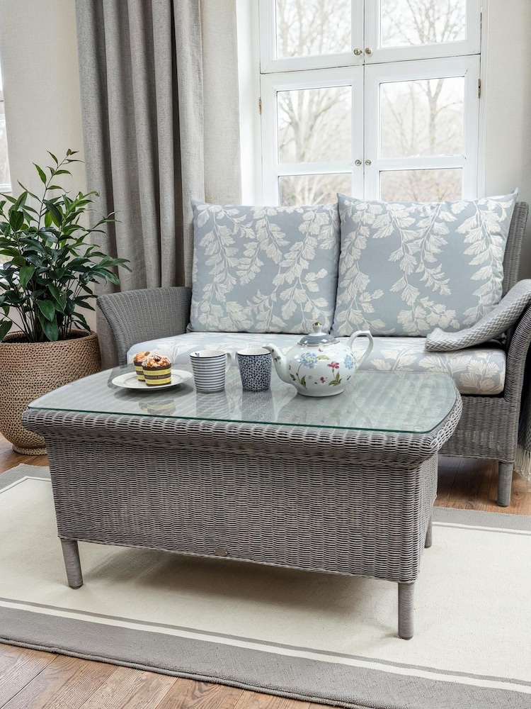 Laura Ashley Grey Rattan Coffee Table - Image 1 of 2