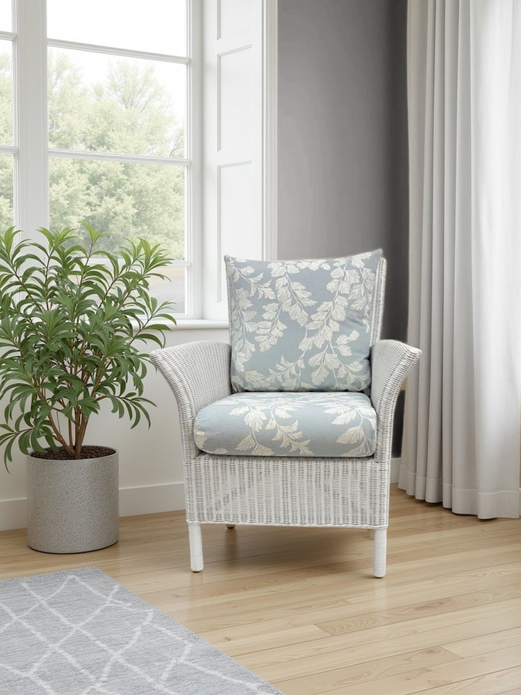 Laura Ashley White Wash Wilton Indoor Rattan Chair - Image 1 of 2