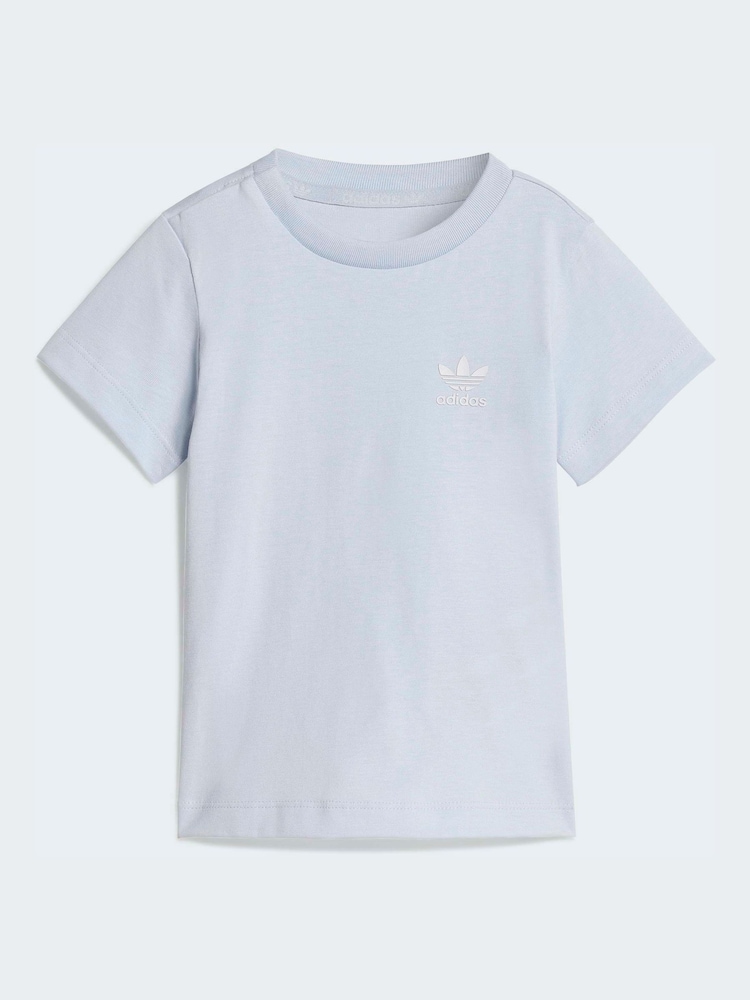 adidas Originals Blue T-Shirt and Cycling Shorts Infant Set - Image 2 of 7