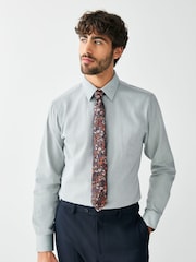 Green / Floral Regular Fit Shirt And Tie Set - Image 1 of 9