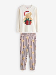 Society 8 Cream Matching Family Teddy Pyjamas Set - Image 1 of 5