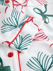 Society 8 Green Matching Family Festive Bow Print Pyjamas Set - Image 5 of 5