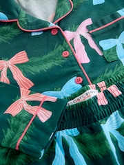 Society 8 Green Matching Family Wreath Print Pyjamas Set - Image 3 of 5
