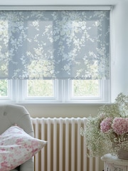 Shabby Chic by Rachel Ashwell® Dusky Blue Garden Floral Print Sheer Made to Measure Roller Blind - Image 2 of 6