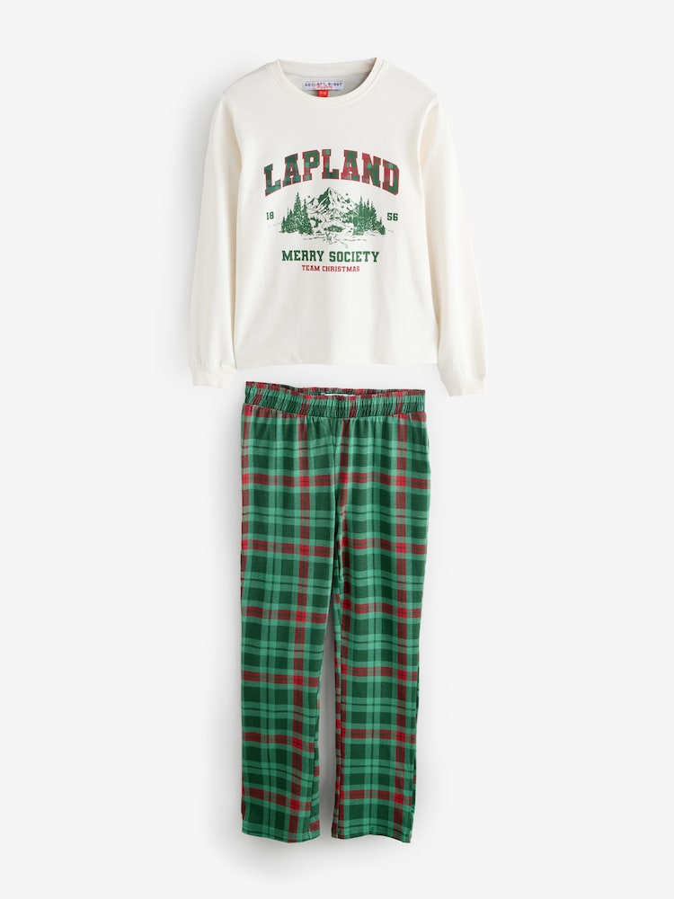 Society 8 Green Matching Family Lapland Pyjamas Set - Image 1 of 5 Society 8 Green Matching Family Lapland Pyjamas Set - Image 1 of 5