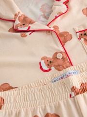 Society 8 Cream Matching Family Teddy Bear Pyjamas Set - Image 3 of 5