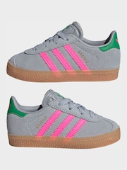 رمادي/وردي - حذاء رياضي للأطفال الرضع بأربطة مرنة مريحة بتصميم Gazelle من adidas Originals - صورة 4 من 11