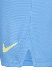 Nike Lime Green and Blue Little Kids Wild Air Mesh T-Shirt and Shorts Set - Image 6 of 7