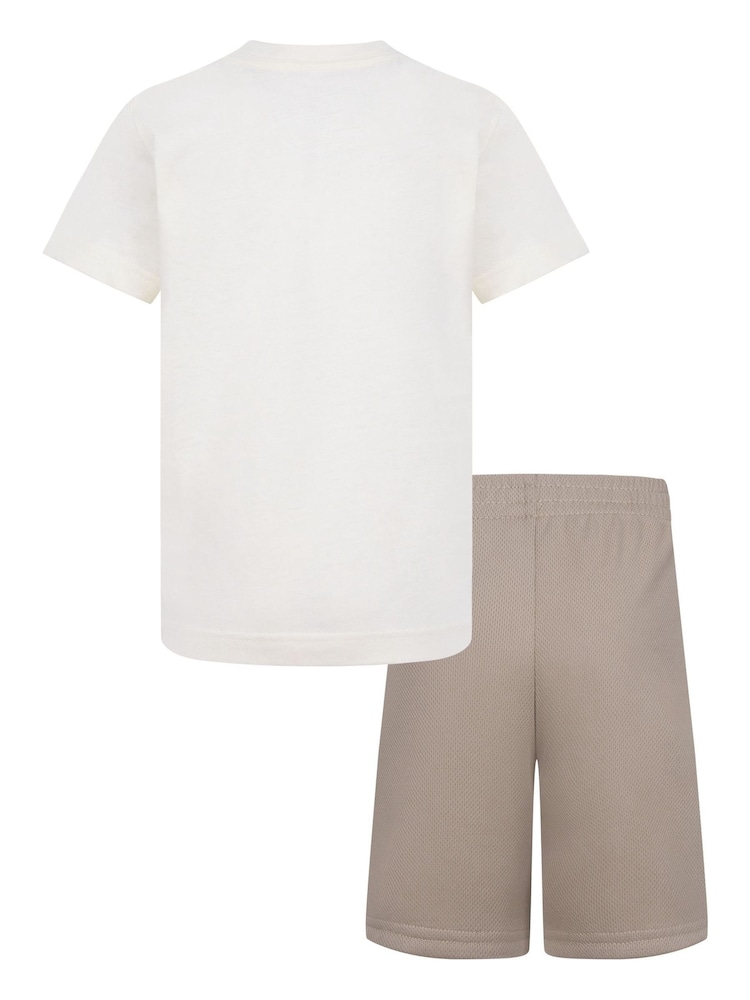 Nike White and Khaki Little Kids Wild Air Mesh T-Shirt and Shorts Set - Image 2 of 7