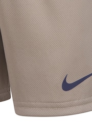 Nike White and Khaki Little Kids Wild Air Mesh T-Shirt and Shorts Set - Image 6 of 7