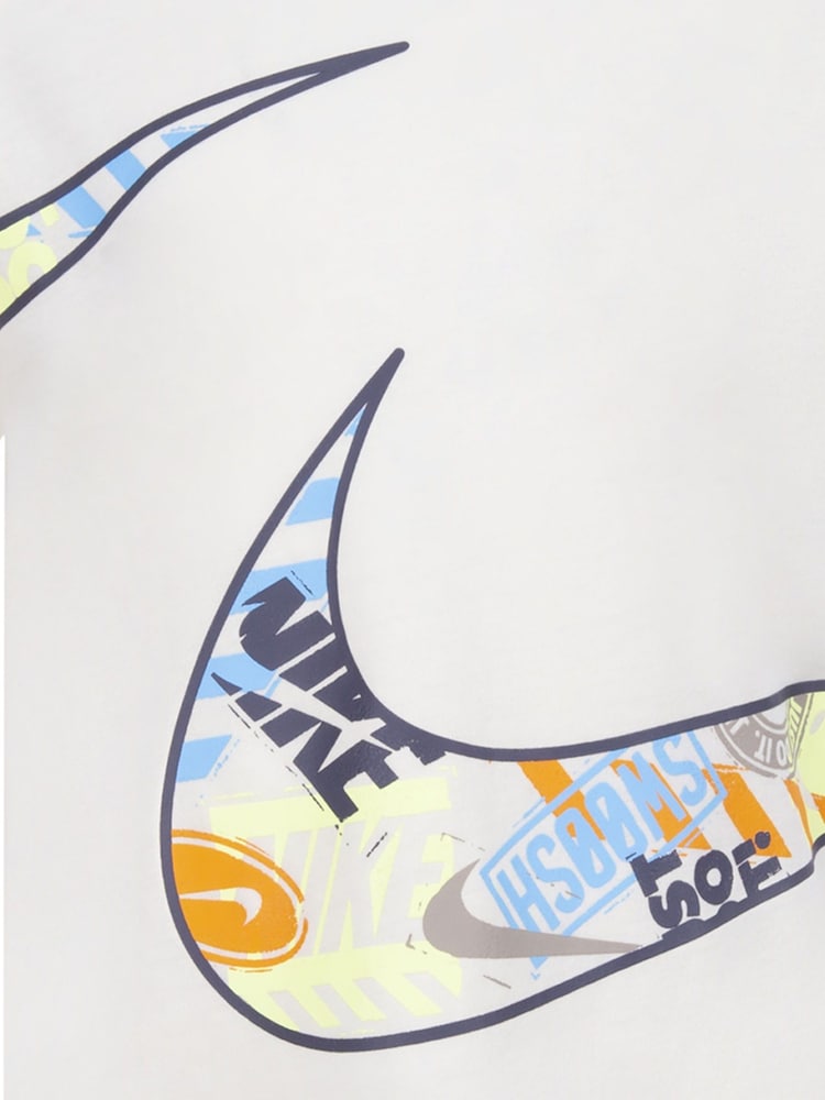 Nike White and Khaki Little Kids Wild Air Mesh T-Shirt and Shorts Set - Image 7 of 7