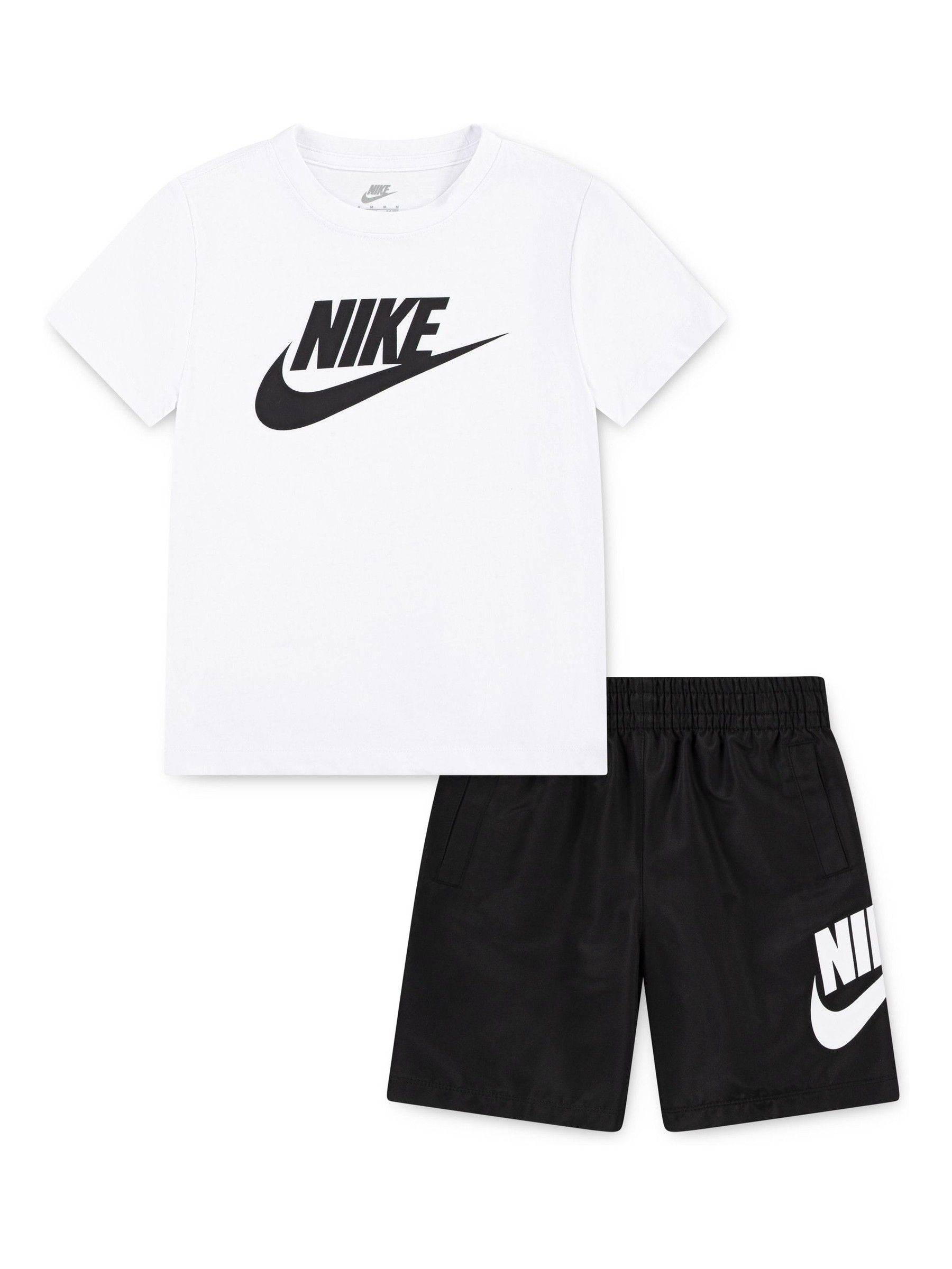 white nike woven shorts