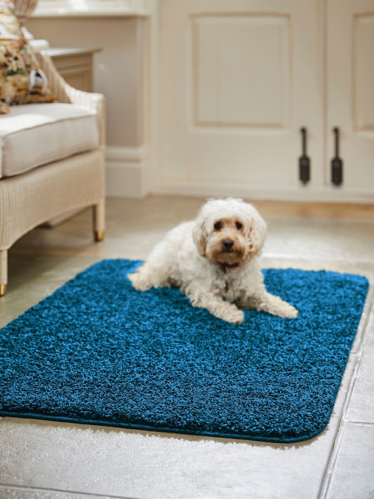 Howler & Scratch Teal Shaggy Pet Mat - Image 1 of 3 Howler & Scratch Teal Shaggy Pet Mat - Image 1 of 3