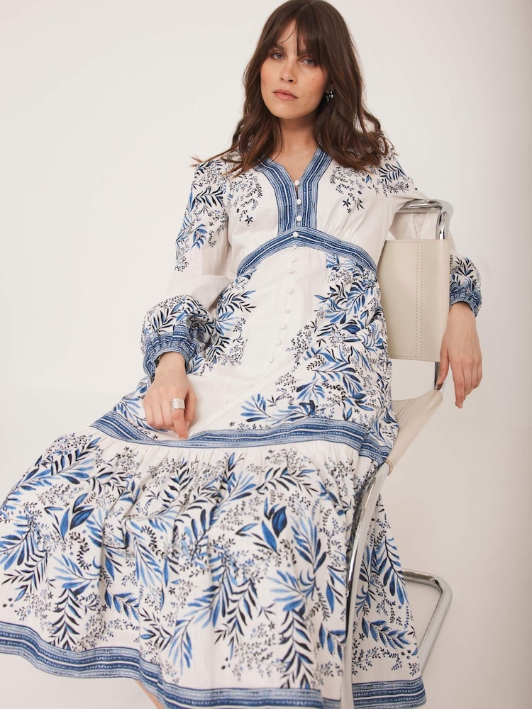 mint velvet navy floral print midi dress Mint Velvet Navy Floral Print Midi Dress