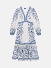 Mint Velvet Blue Floral Print Midi Dress - Image 6 of 7