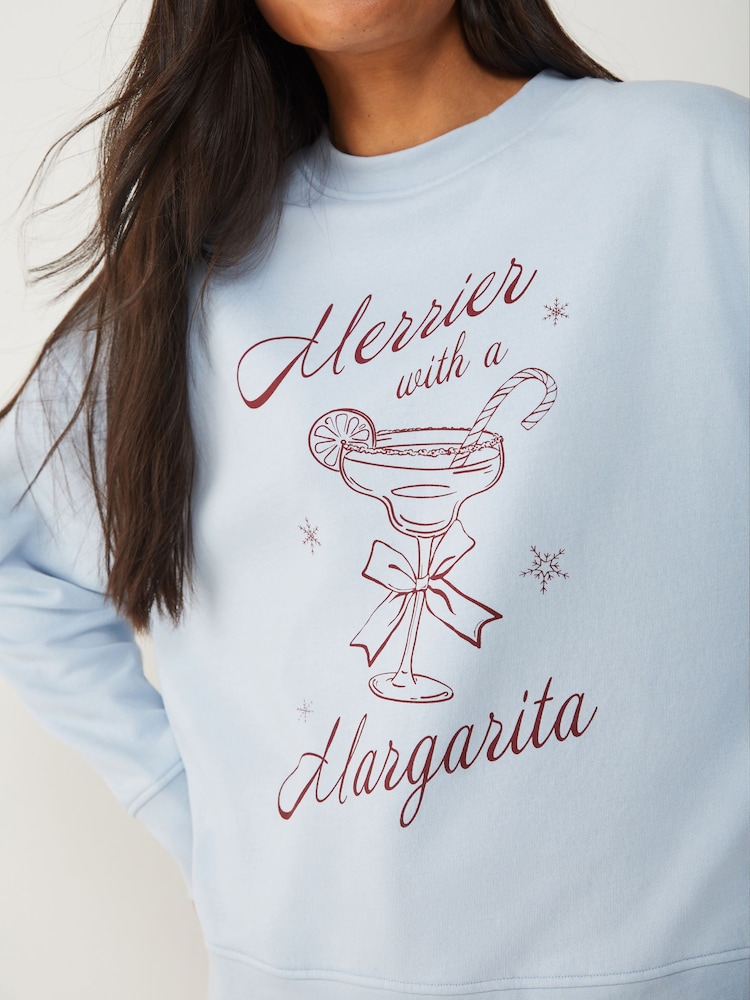 Society 8 Blue Margerita Cocktail Sweat Top - Image 4 of 4 Society 8 Blue Margerita Cocktail Sweat Top - Image 4 of 4