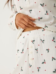 Society 8 Cream Holly Pointelle Pyjama Set - Image 4 of 4