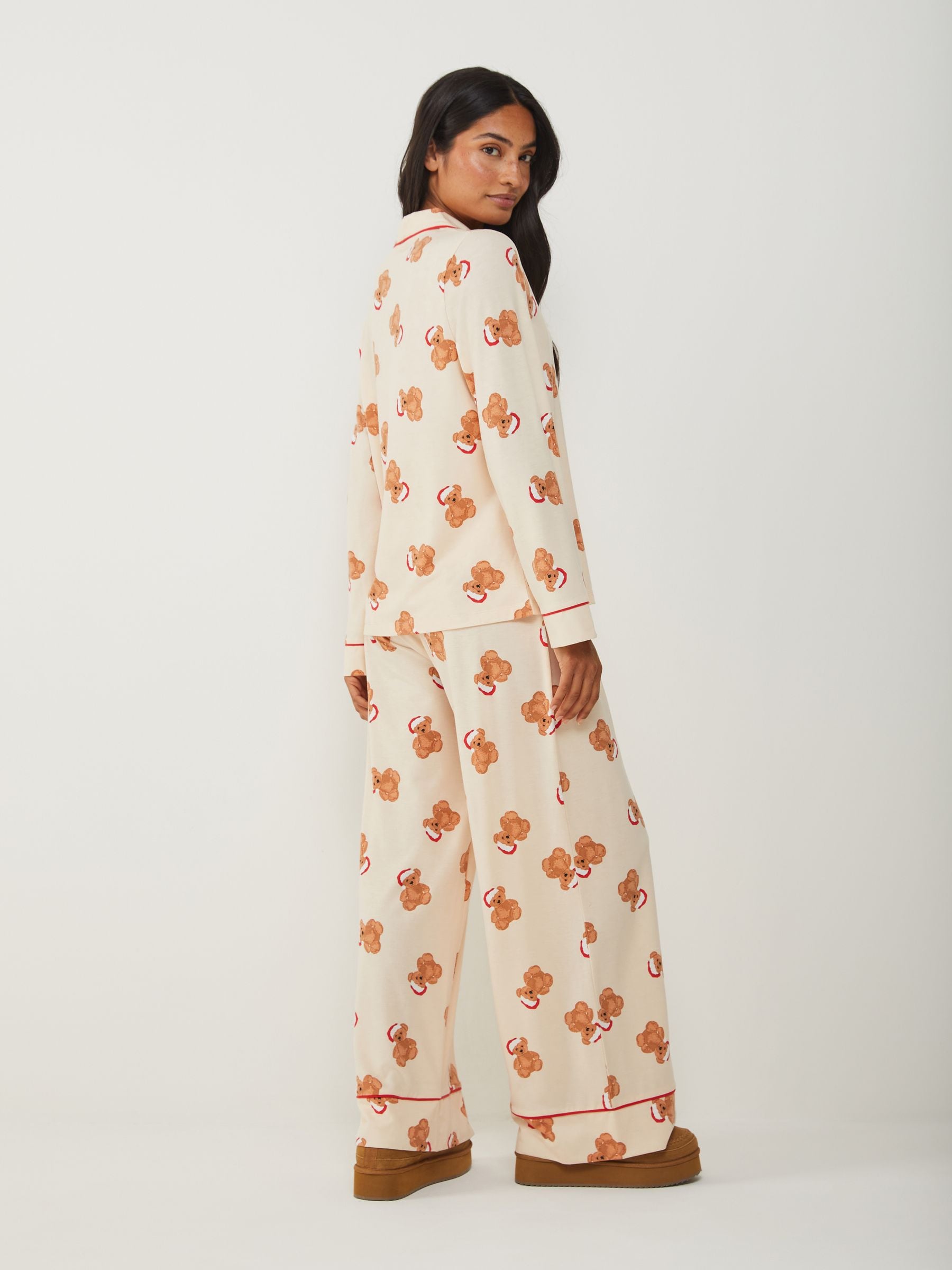 Buy Society 8 Cream Matching Family Christmas Teddy Bear Pyjamas
