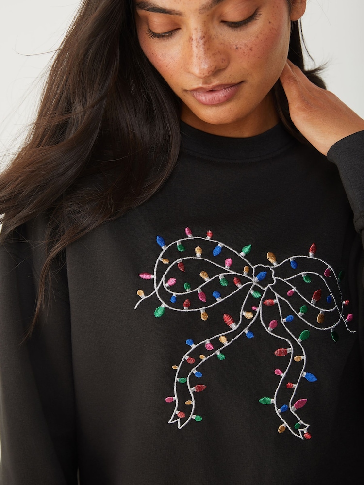 Society 8 Grey Fairy Lights Sweat Top - Image 4 of 4 Society 8 Grey Fairy Lights Sweat Top - Image 4 of 4