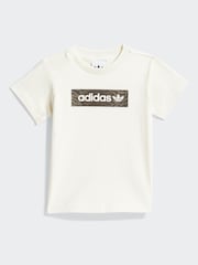 adidas Originals Brown Animal T-Shirt and Shorts Infant Set - Image 2 of 7