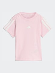adidas Pink Essentials T-Shirt and Shorts Infant Set - Image 2 of 7