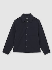 Reiss Navy Parker Lightly-Padded Patch-Pocket Overshirt - Image 2 of 6