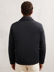 Reiss Navy Parker Lightly-Padded Patch-Pocket Overshirt - Image 5 of 6