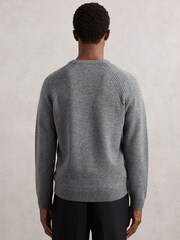 Reiss Mid Grey Melange Foulton Wool-Cashmere Reverse-Seam Jumper - Image 5 of 6