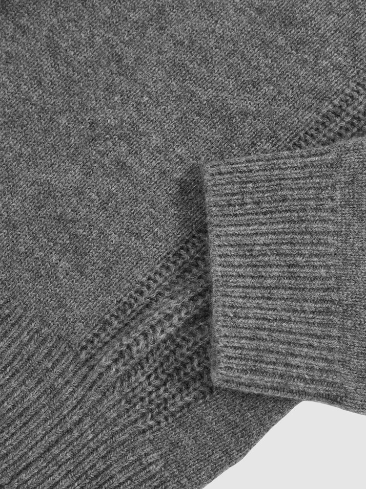 Reiss Mid Grey Melange Foulton Wool-Cashmere Reverse-Seam Jumper - Image 6 of 6