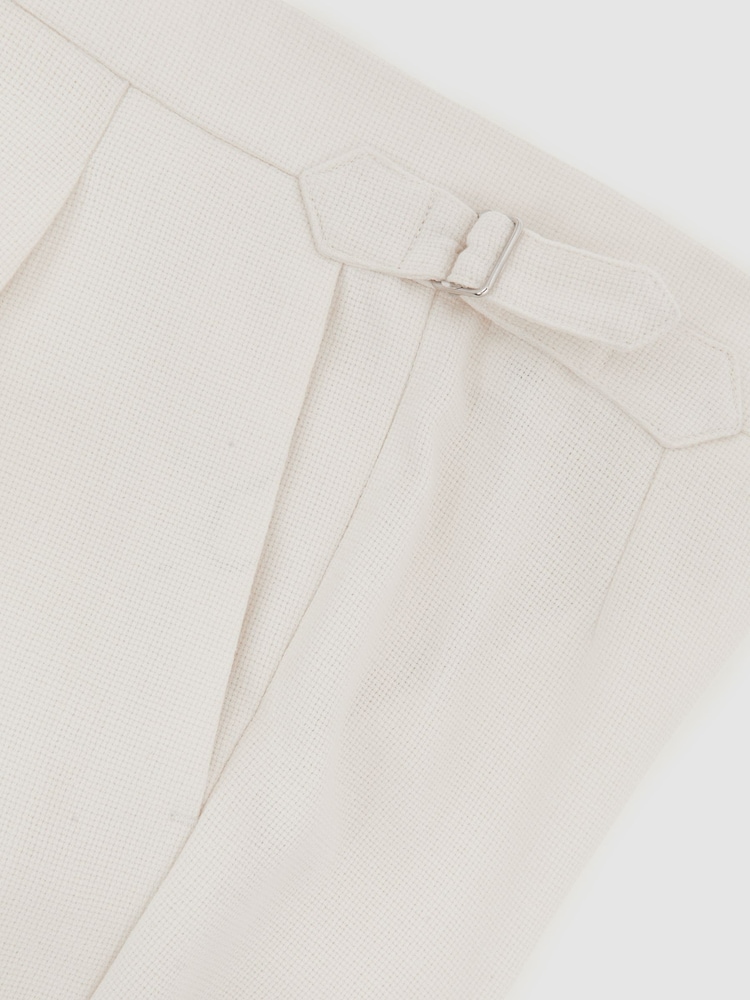 Reiss White Flush Wool-Blend Slim-Fit Cuffed Trousers - Image 10 of 10 Reiss White Flush Wool-Blend Slim-Fit Cuffed Trousers - Image 10 of 10