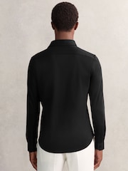 Reiss Black Duke Cotton-Jersey Button-Through Shirt - Image 6 of 7