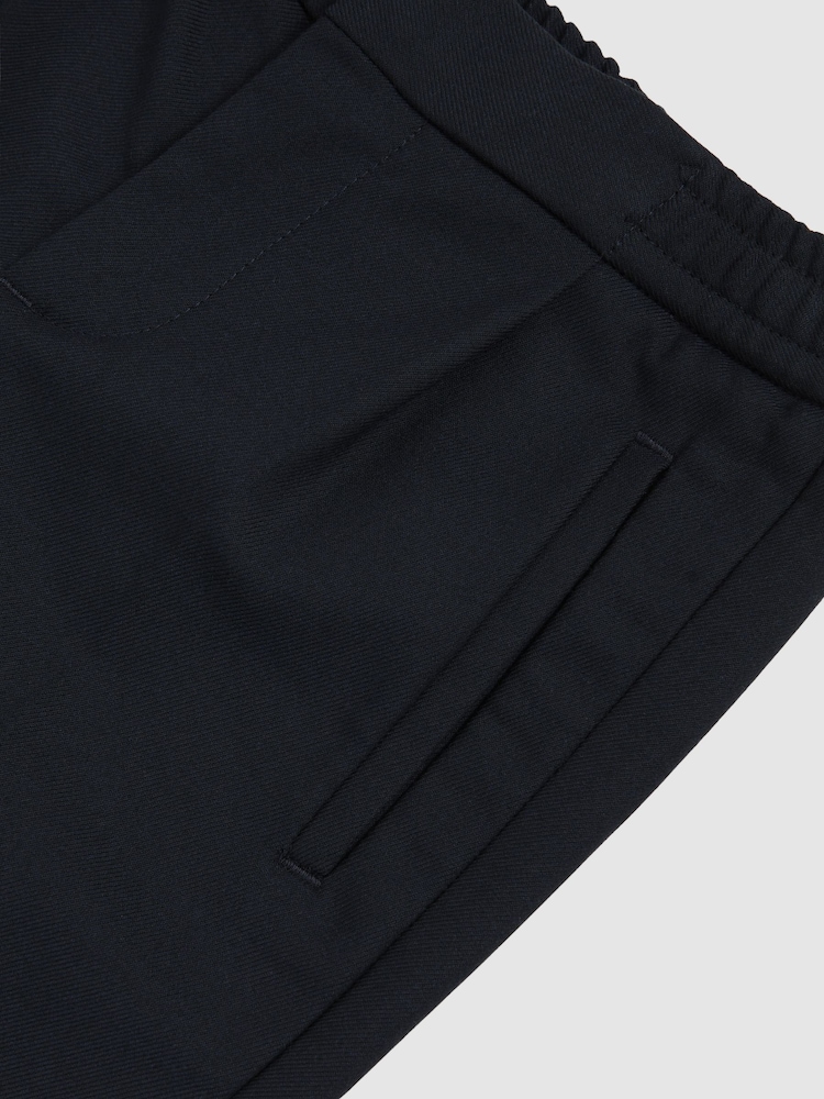 Reiss Navy Brighton 13-14 yrs Relaxed-Fit Pleated Tapered Trousers - Image 5 of 5 Reiss Navy Brighton 13-14 yrs Relaxed-Fit Pleated Tapered Trousers - Image 5 of 5