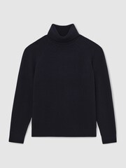 Reiss Navy Gosforth Wool-Cashmere Roll-Neck Jumper - Image 2 of 6