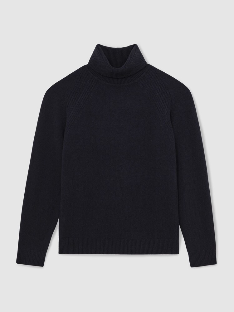 Reiss Navy Gosforth Wool-Cashmere Roll-Neck Jumper - Image 2 of 6