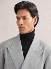 Reiss Grey Smarter Double-Breasted Relaxed-Fit Overcoat - Image 4 of 7