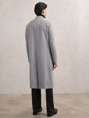Reiss Grey Smarter Double-Breasted Relaxed-Fit Overcoat - Image 6 of 7
