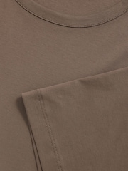 Reiss Taupe Brown Count Airwater-Cotton Crew-Neck T-Shirt - Image 6 of 6