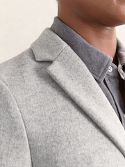 Reiss Soft Grey Gable Wool-Blend Single-Breasted Overcoat - Image 4 of 6