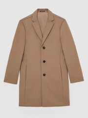 Reiss Light Brown Gable Wool-Blend Single-Breasted Overcoat - Image 2 of 7