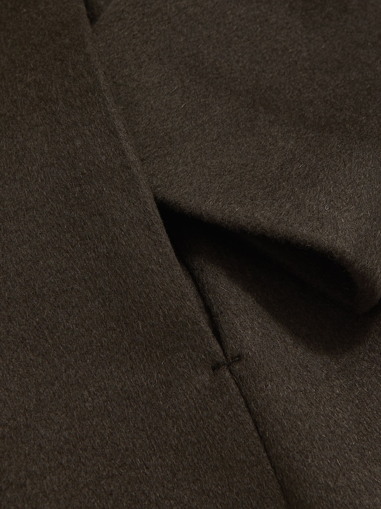 Reiss Dark Khaki Green Gable Woo Blend Single-Breasted Overcoat - Image 6 of 6 Reiss Dark Khaki Green Gable Woo Blend Single-Breasted Overcoat - Image 6 of 6