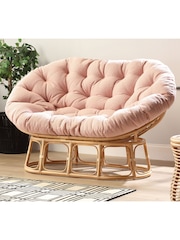Desser Natural Papasan Fabric Sofa - Image 1 of 2