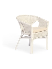 Desser White Adults Wicker Loom Chair With Cushion Pad - Image 2 of 2