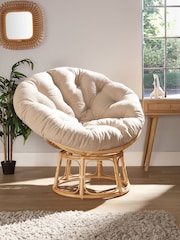 Desser Natural Papasan Fabric Chair - Image 1 of 2