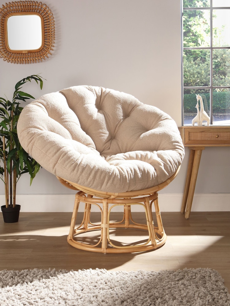 Desser Natural Papasan Fabric Chair - Image 1 of 2
