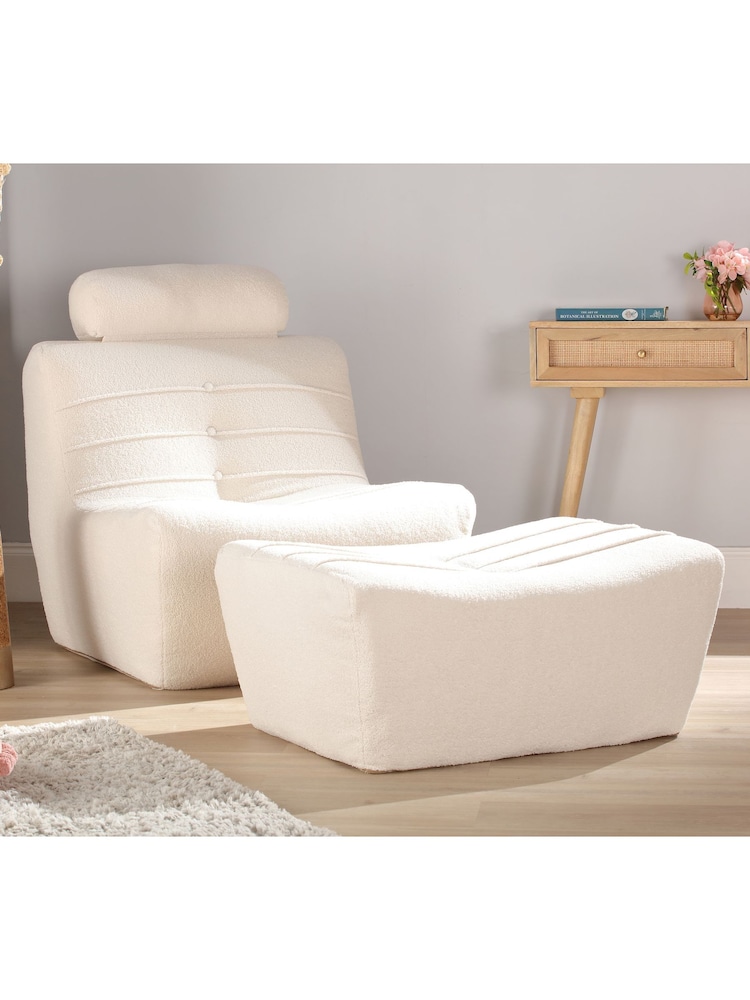 Desser White Cosy Upholstered Boucle Chair - Image 1 of 4