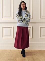 Laura Ashley Burgundy Red Maxi Cord Skirt - Image 1 of 3