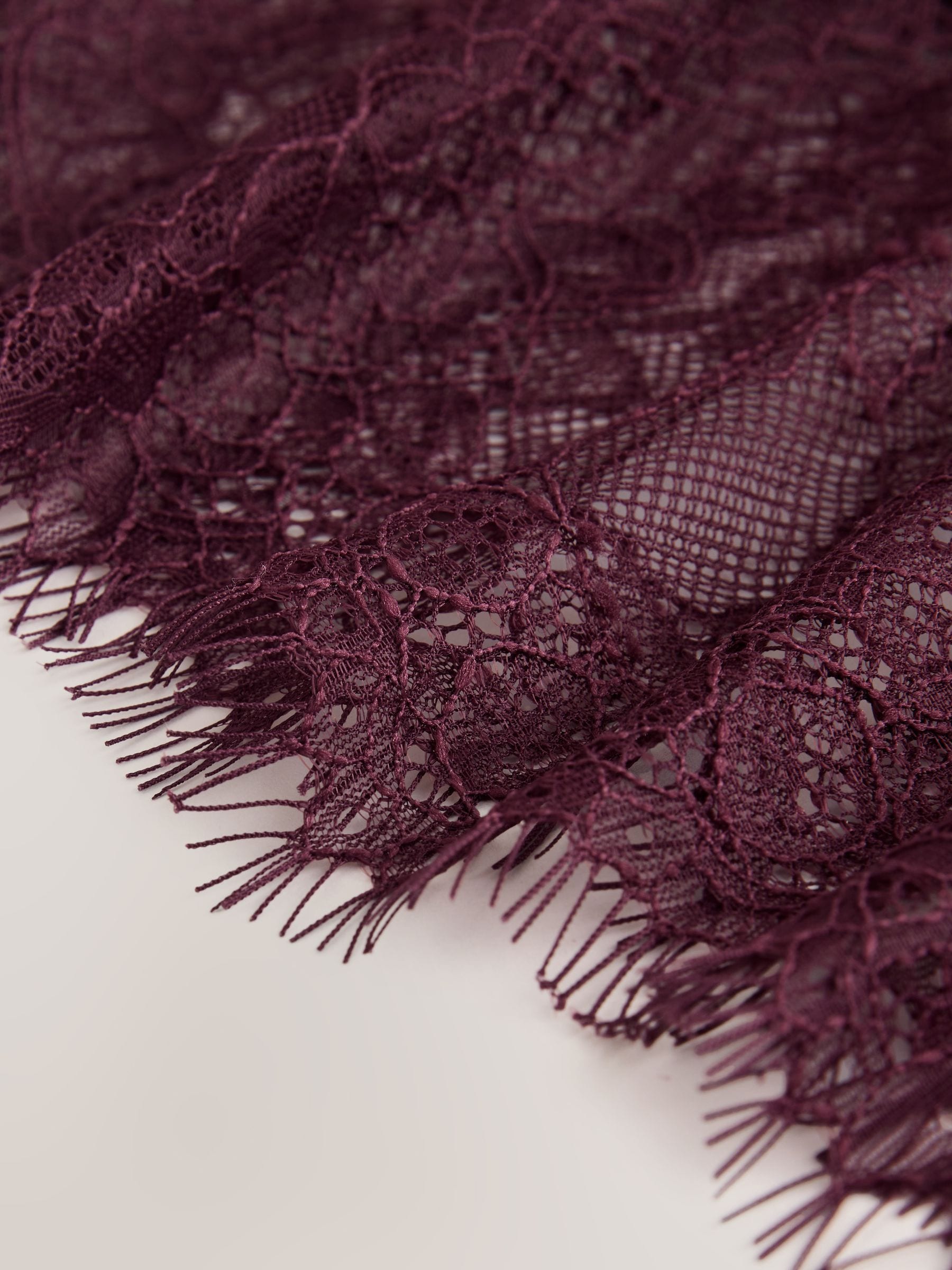 Buy Burgundy Red Short Sleeve Lace Hem T-Shirt from Next Canada