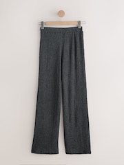 Grey Textured Wide Leg Trousers - Image 1 of 3