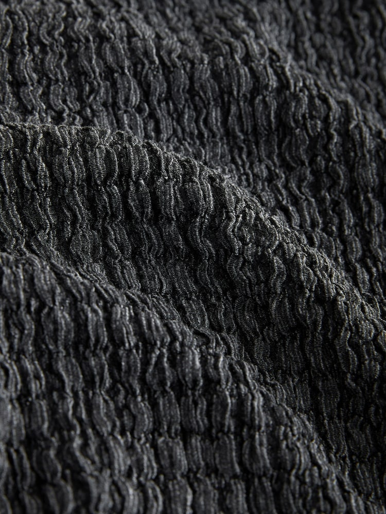 Grey Textured Wide Leg Trousers - Image 3 of 3