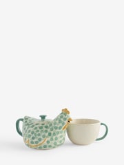 Sage Green Chicken Stacking Teapot and Teacup - Image 1 of 3